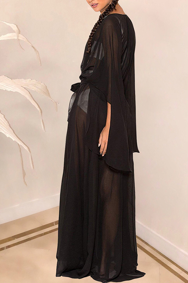 long black chiffon