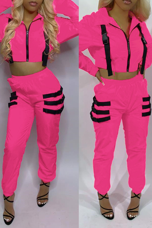 pink patchwork pants