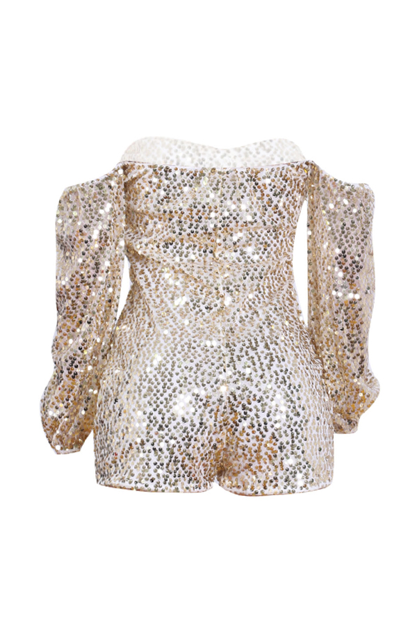 gold sequin one piece