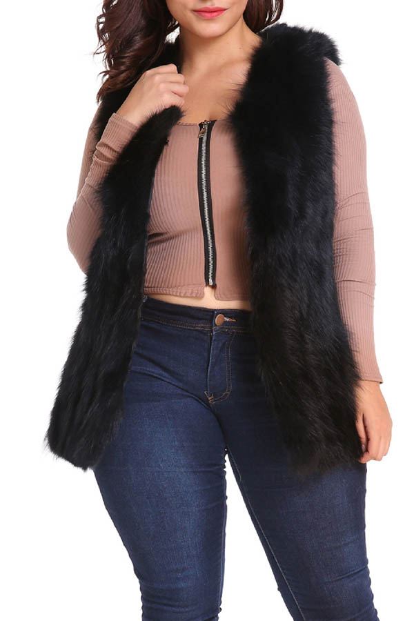 Lovely Casual Winter Black Plus Size VestsLW Fashion Online For Women
