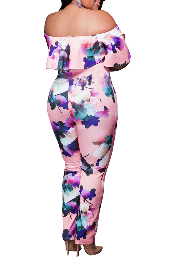 Lovely Casual Print Pink Plus Size One-piece JumpsuitLW | Fashion ...