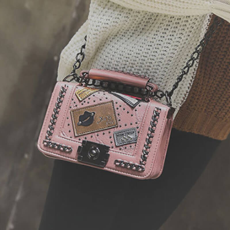 pink chain crossbody bag