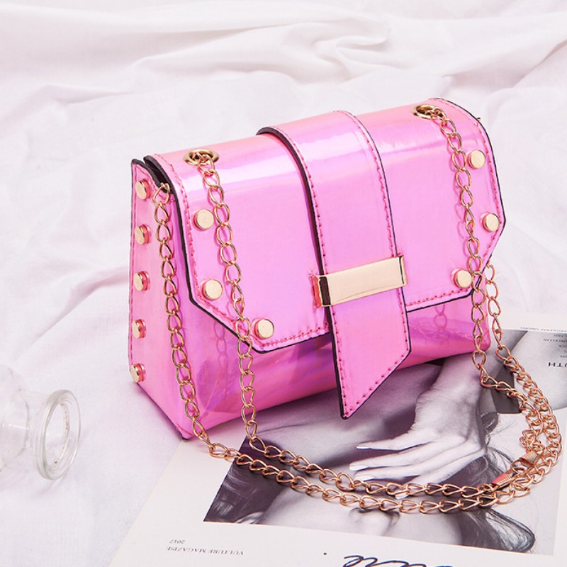 pink chain crossbody bag