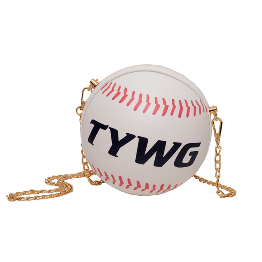 white basket ball purse