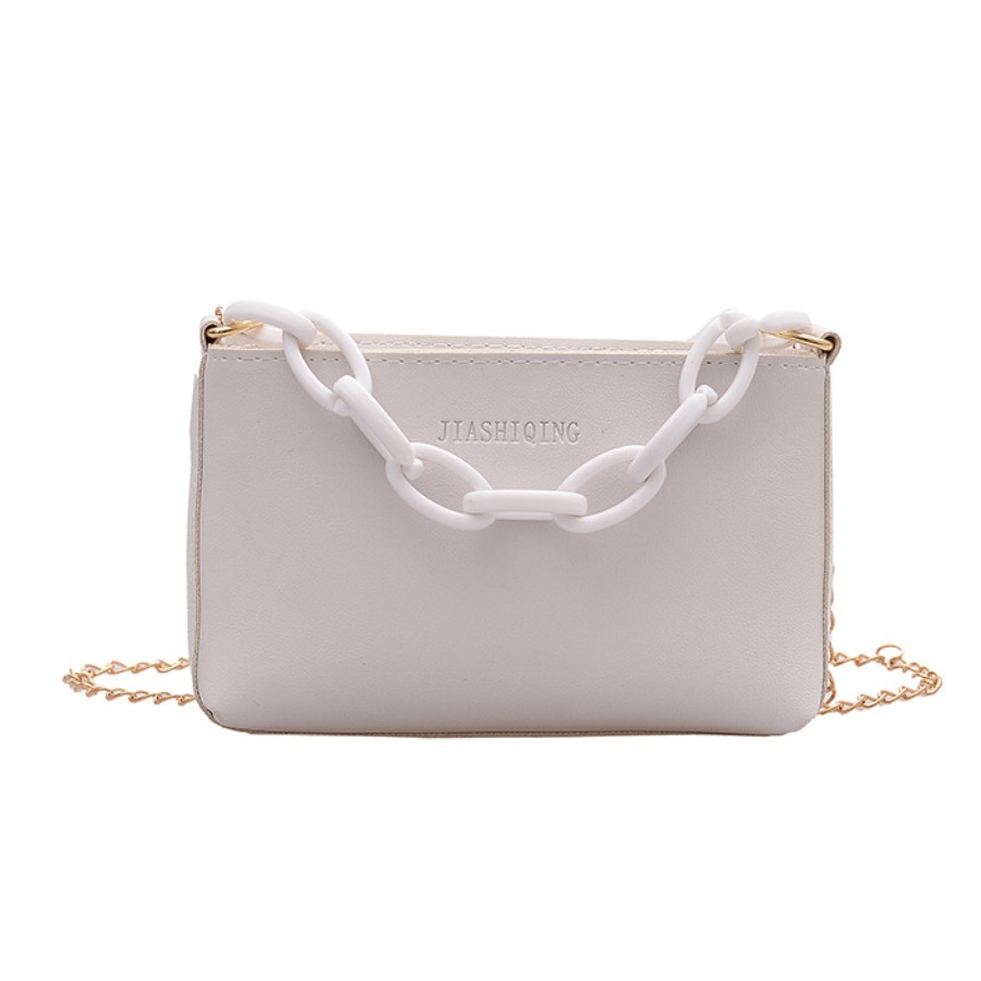 white crossbody strap