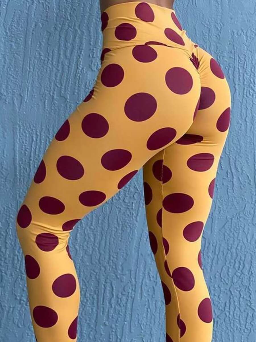 yellow polka dot pants