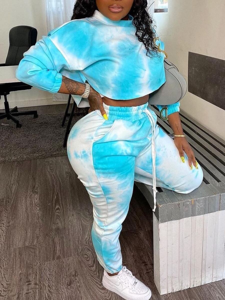 blue tie dye pants