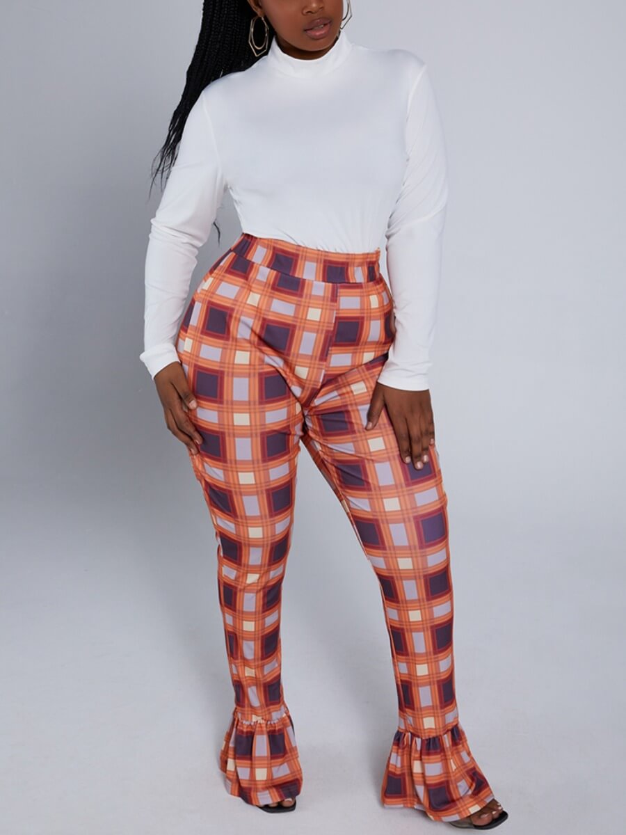 yellow plaid pants womens