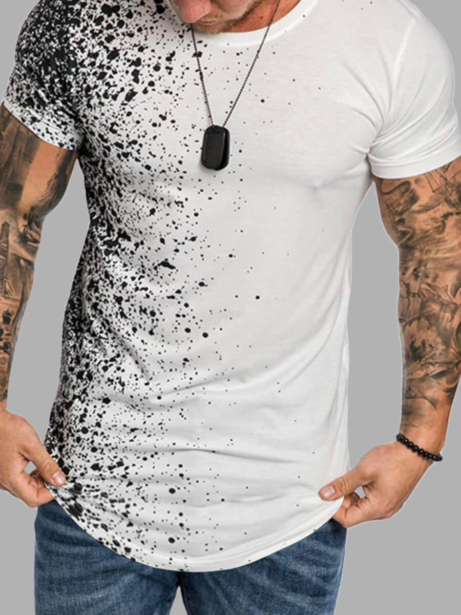 Lovely Men Casual O Neck Tie-dye White T-shirtLW | Fashion Online For ...