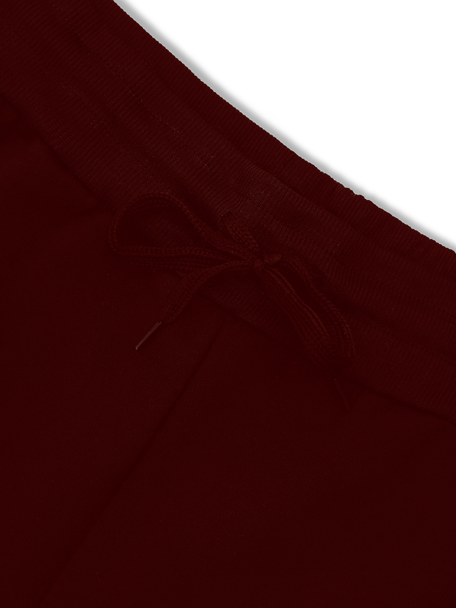 LW Men Casual Hooded Collar Basic Wine Red Two-pie